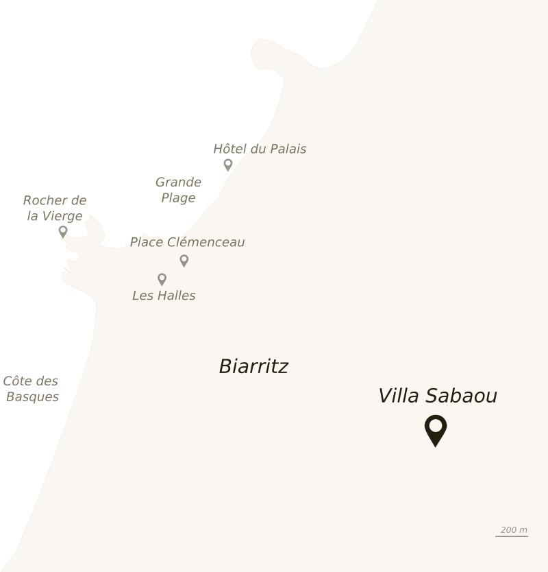 Localisation Villa Sabaou Biarritz et Pays Basque